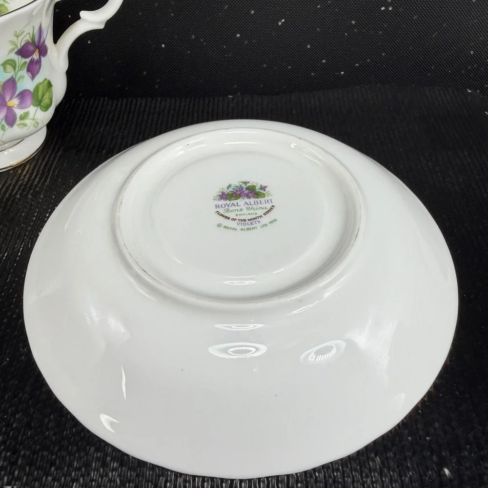 Royal Albert February Violets Flower of the Month Teacup and Saucer Set England